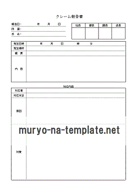 Excelで作成したクレーム報告書