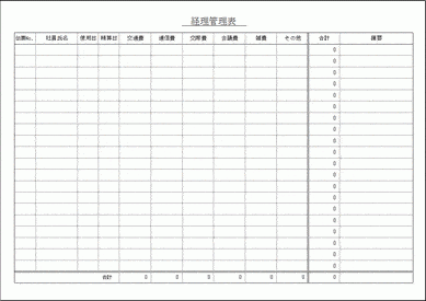 未登録・無料でダウンロードできる経費管理表