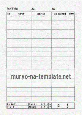 作業要領書のテンプレート