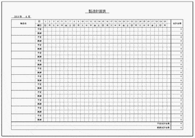 製造計画表のテンプレート