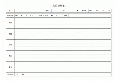 未登録・無料でダウンロードできる失敗対策書