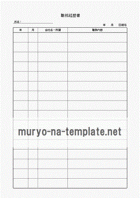 職務経歴書のテンプレート