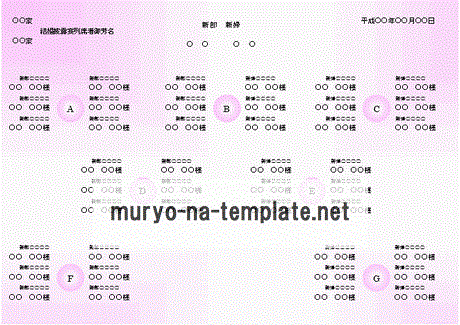 Wordで作成した席次表