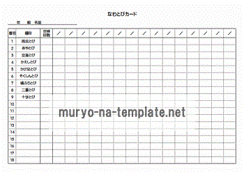 なわとびカードのテンプレート