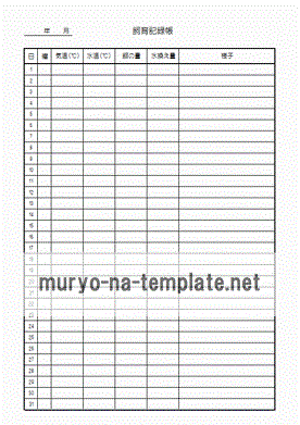 Excelで作成した飼育記録帳